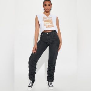 Fashion nova black cargo jeans